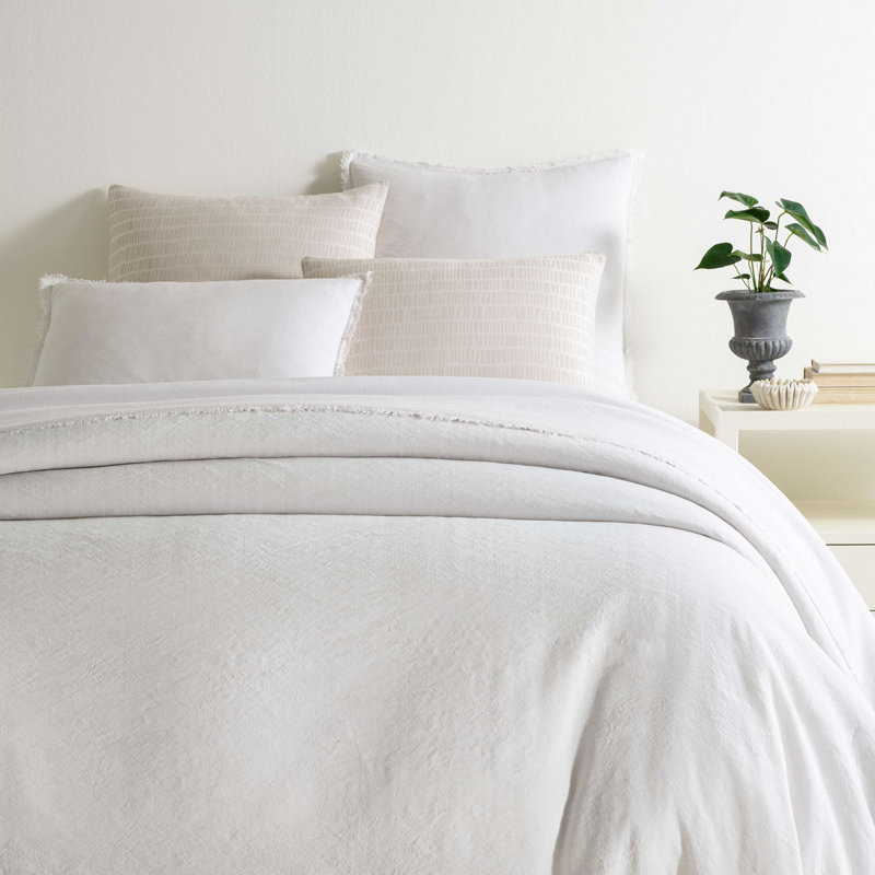 Faye Linen Duvet Cover, Plaster, King Duvet Cover