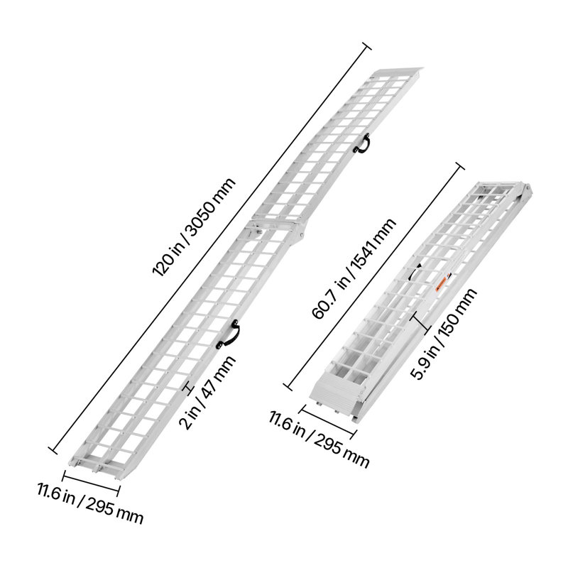 Rampes en aluminium 600 lb 1Pcs