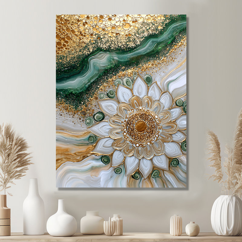Agate Aura Of A Marigold - impression murale en métal florale, impression en métal souci, H 32 po x l 24 po x P 0,84 po