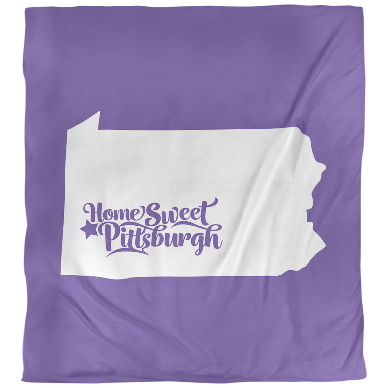 Housse de couette réversible simple Pittsburgh Pennsylvania, Microfibre, Housse de couette pour grand lit, Mauve