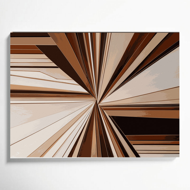 Geometric Abstraction 85 Beige Canvas Wall Art, 11" H x 14" W