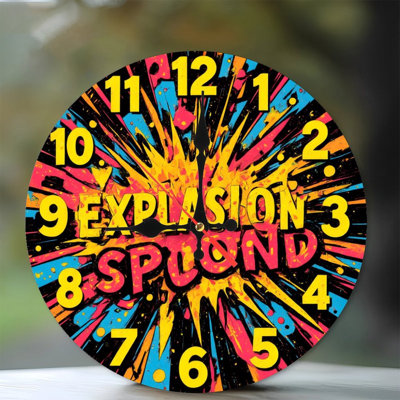 horloge colorée éclaboussure design explosion vibrante