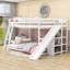 Lit superposé double en bois avec échelle, glissade et trois tablettes Caloundra-358965467