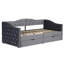 Lit de jour rembourré avec tiroirs de rangement et ports USB-883206887
