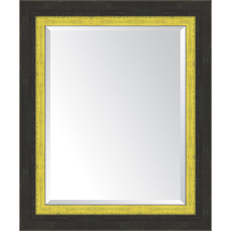 Miroir mural Mazie, H 36 po x l 30 po, Jaune