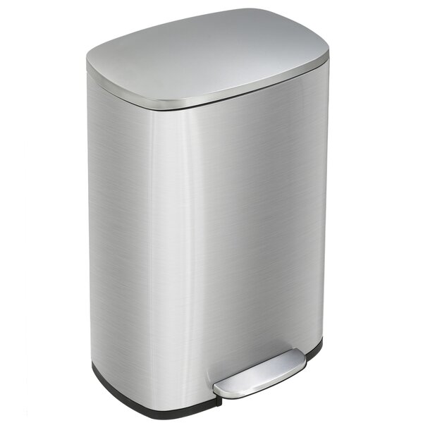 13 Gallon Kitchen Trash Can Automatic Stainless-Steel Garbage Can with  Touch-Free & Motion Sensor, Anti-Fingerprint Mute Designed Brushed Waste Bin  for Home, Silver 