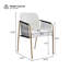 Chaises de salle à manger rembourrées Modern Glam avec structure en métal doré et accoudoirs tissés, ensemble de 2