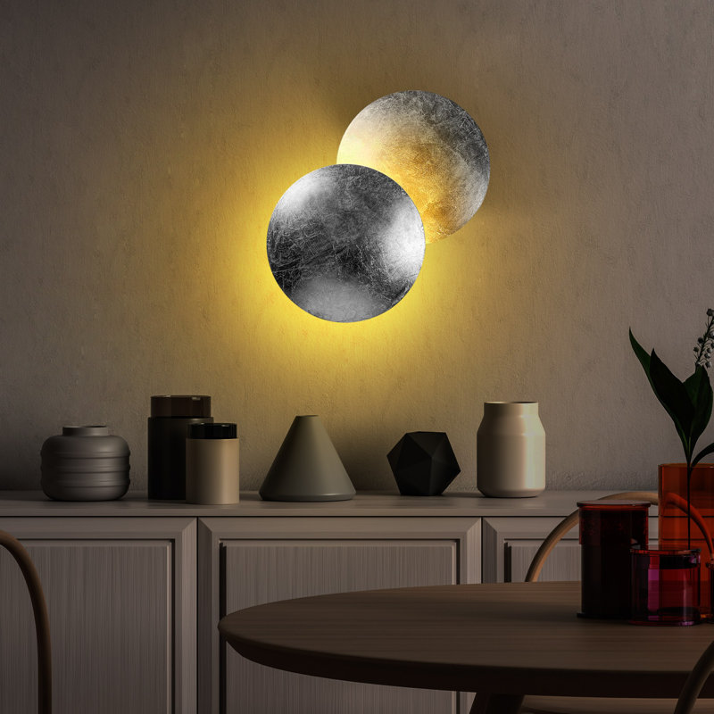 Lampe murale moderne avec corps en métal, finition argentée, 9,8 x 9,8 x 6,3 pouces | Lumière SMD 5W 3000K SMD | Homologué IP20, conception élégante pour le salon, la chambre à coucher ou le bureau | Installation facile et fabrication durable