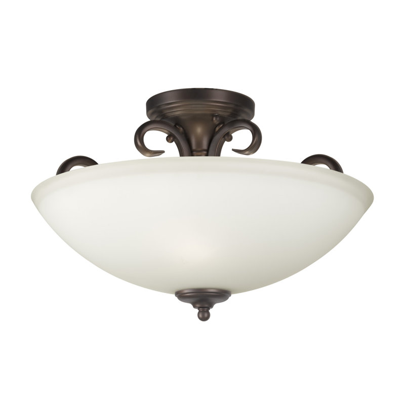 Plafonnier semi-encastré 3 lumières à cuve simple 15,75 po Schmitz