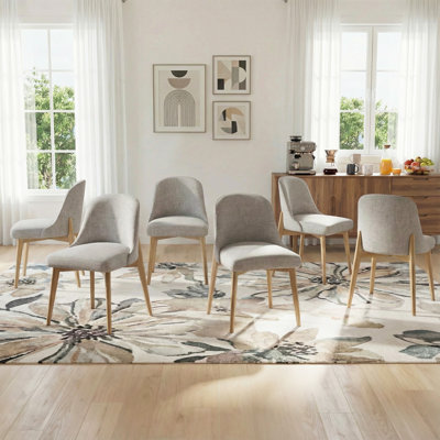 32"H Modern Upholstered Dining Chair with Wood Legs Side Chair for Living Room Kitchen Dining Room