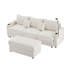 3 modulaires avec rangement, mobile, 2 portes, porte-gobelets, porte-téléphone, espace de rangement moderne beige pour la décoration intérieure, ports, tissu