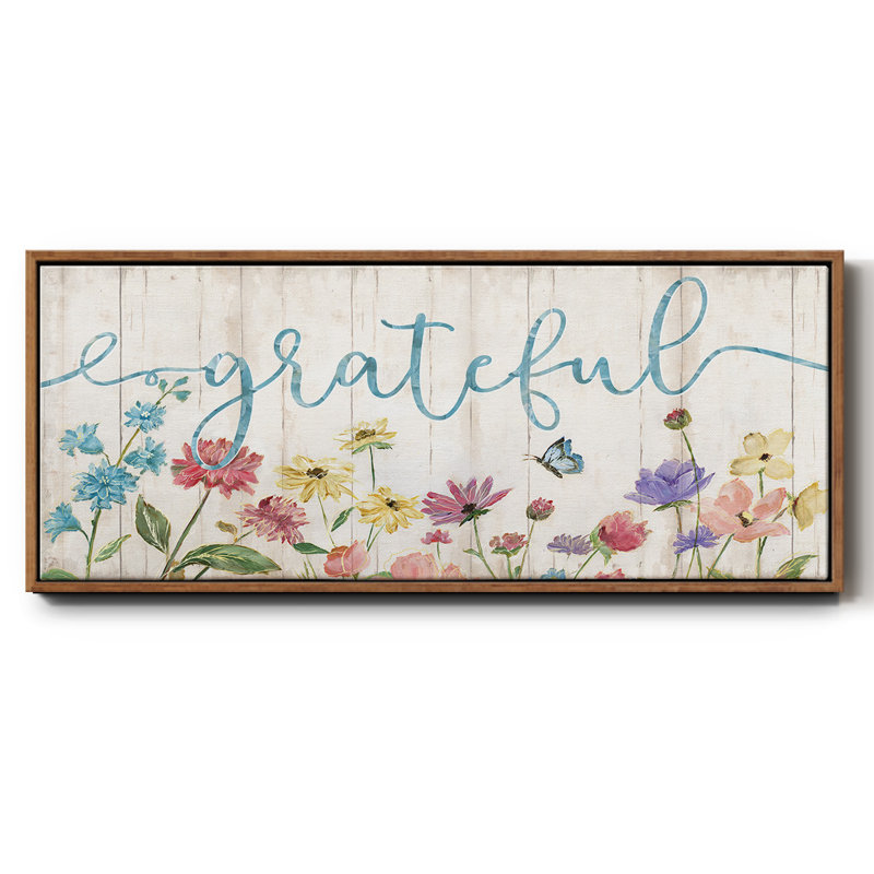 Grateful Wildflowers - Toile encadrée, H 20 po x l 50 po