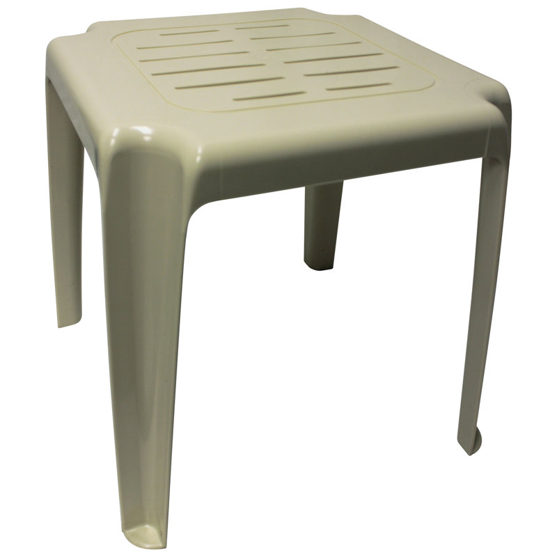 Table d'appoint pliante en plastique vert Hunter, Amande, 17" H x 16" L x 17" D