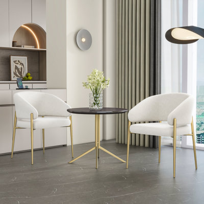 Ensemble de 2 chaises de salle à manger rembourrées en tissu beige moderne, chaises d'appoint de cuisine pour la salle à manger et le restaurant - beige + tissu