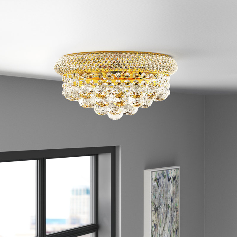 Hallsburg 8-Light Dimmable Flush Mount, Royal Cut, Gold