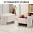 Storage Bench With Lamb Fleece Fabric, Vanity Stool Chair, Upholstered Ottoman With Small Hidden Storage For Bedroom, Living Room, Entryway, No Assembly Required, Ivory