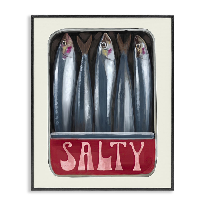 Art de canettes salées par Daphne Polselli, Giclée encadrée noir minuit, H 14 po x l 11 po