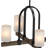 Didi 4-Light Indoor Walnut Hanging Chandelier with White Cased Glass Cylinder Shades