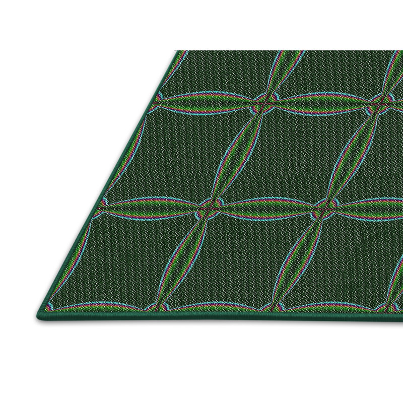 Tapis de surface verte à motif de mer, Rectangle 5 pi x 7 pi