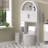 AHB Over The Toilet Storage Cabinet, Freestanding Bathroom Organizer with Adjustable Shelf and Anti-Tip Device, Arched Cabinet with Doors, Space-Saving Toilet Storage for Bathroom, Laundry, Mini Bar-109126338