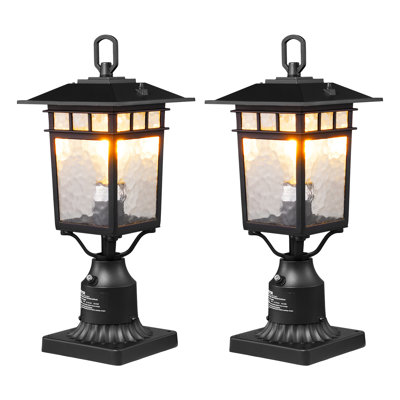 2 PCs Dusk to Dawn Outdoor Lamp Post Light Fixture 15.75in Pole Pier Mount
