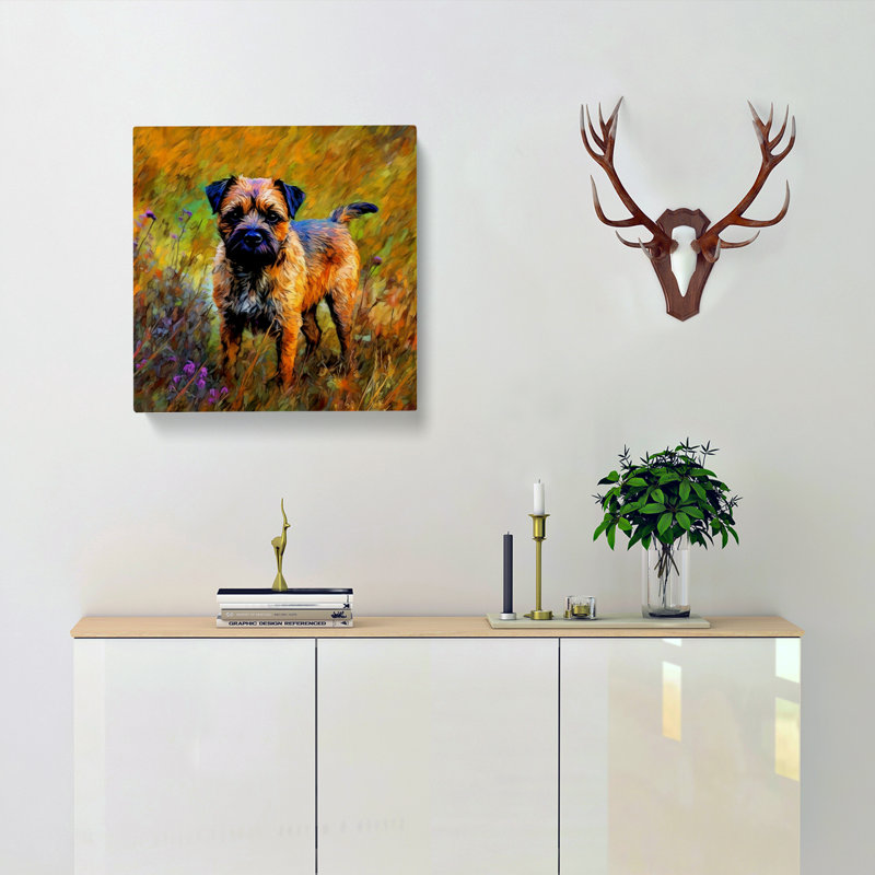 Border Terrier Neo-Impressionism - Wrapped Canvas, 35cm H x 35cm W x 3cm D