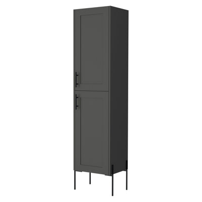 Sealy Hight Auxiliary Furniture in Melamine and 4 Shelves, Matt Gray