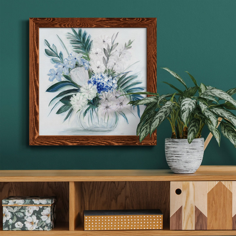 Sunshine Bouquet - Peinture sur toile encadrée, H 31,5 po x l 31,5 po x P 1,5 po, Érable encadré