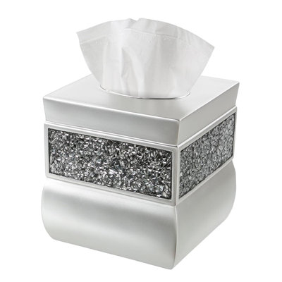 Brushed Nickel Tissue Box Cover