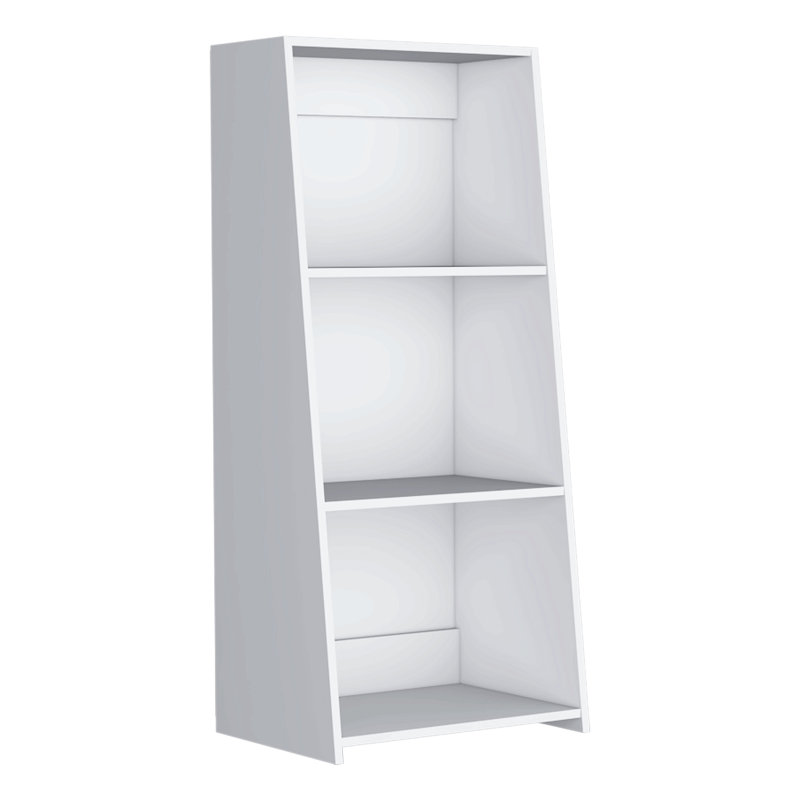 Note 47" Tall Three-Tier Ladder Bookcase White