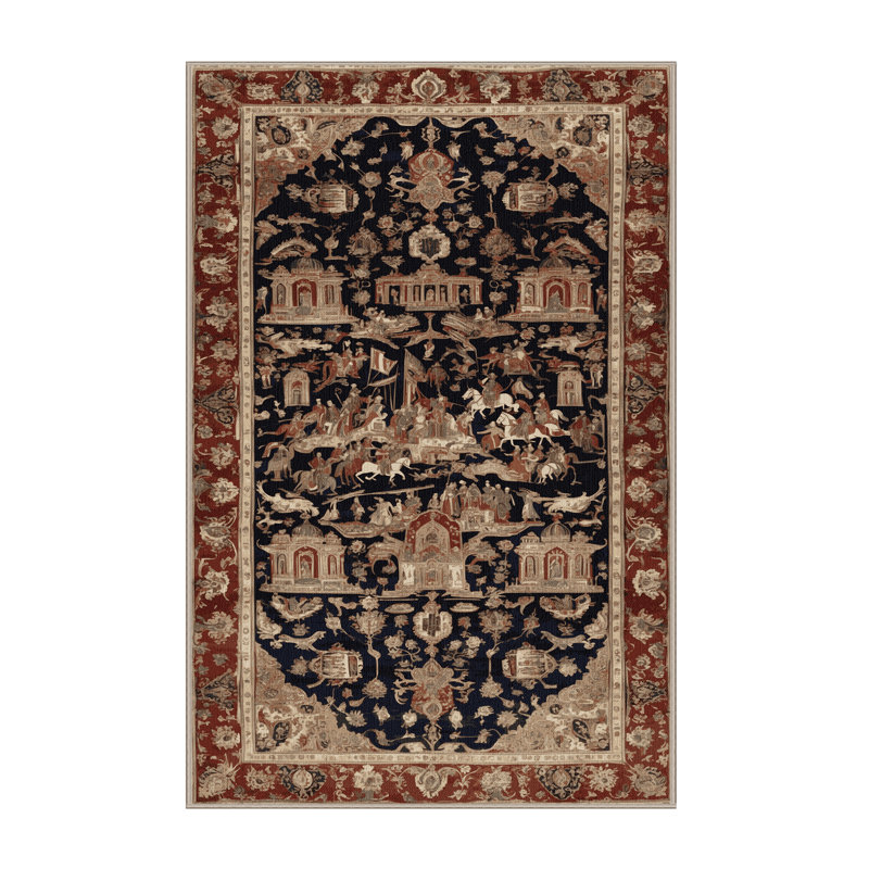 Machine Washable Persian Brown Area Rug, Runner 2' x 5'