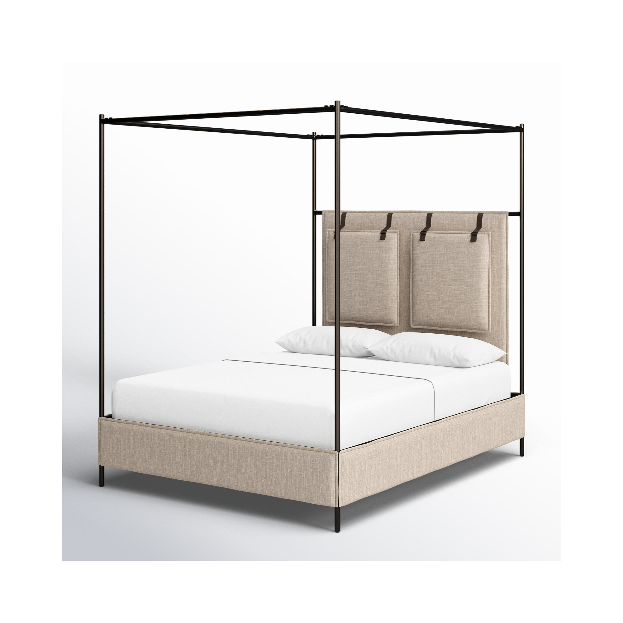 Waverley Canopy Bed, Beige, Queen