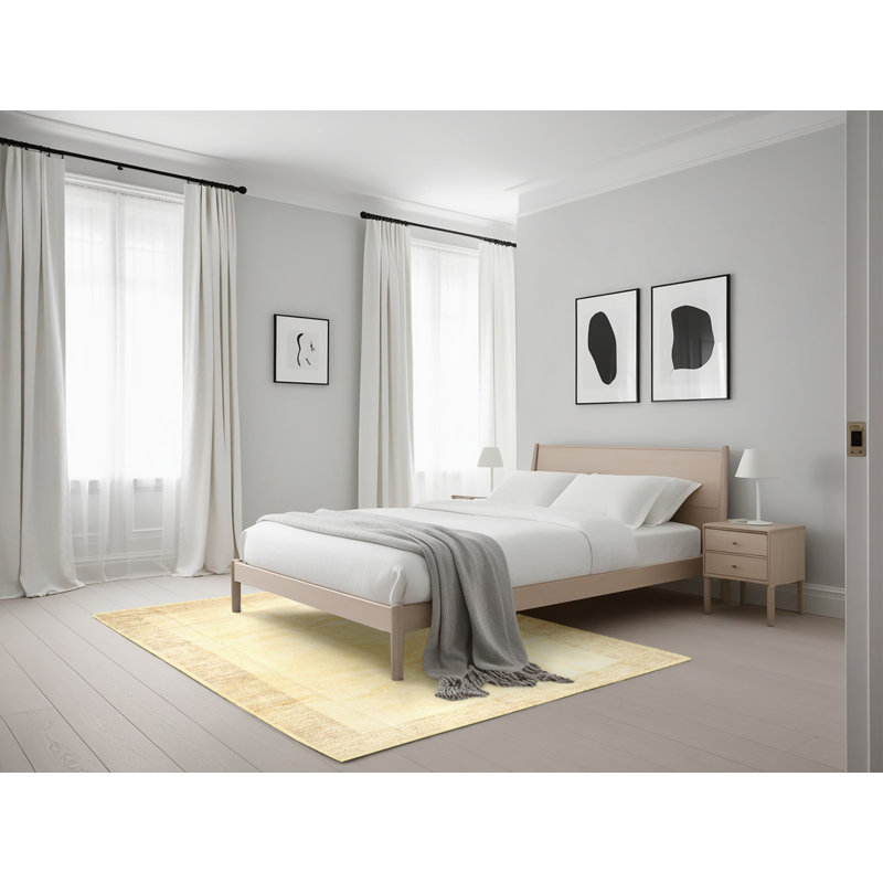 Tapis beige contemporain, Rectangle 5 pi x 7 pi
