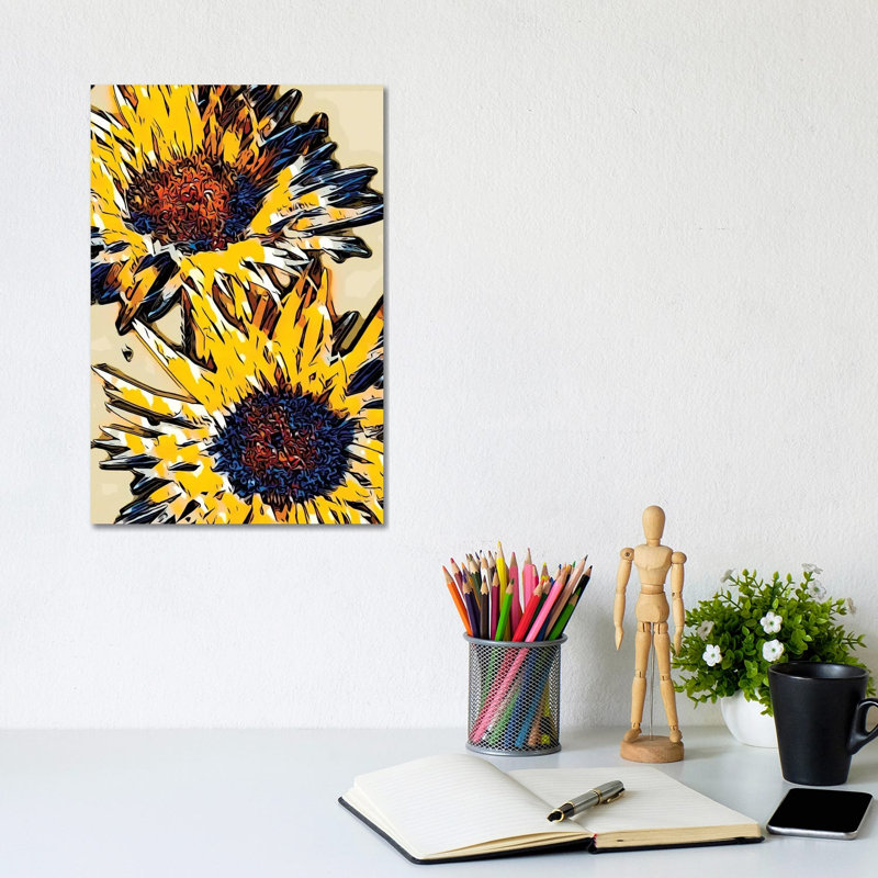 Blue & Yellow Pop by Heidi Bannon - Wrapped Canvas Print, 30.48cm H x 20.32cm W x 1.905cm D