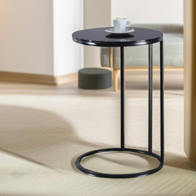 Albanne Round C Shaped End Table Side Sofa Tables Living Room