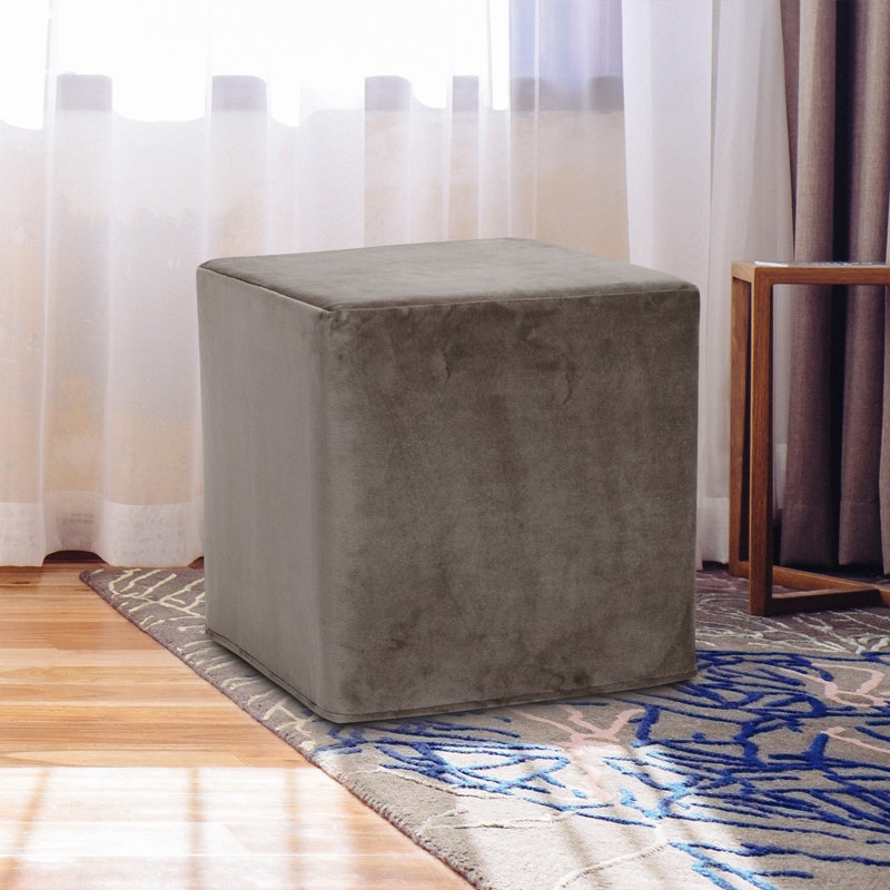 Contreras Upholstered Ottoman, Bella Pewter