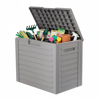 35 Gal. Plastic Resin Outdoor Deck Box, Gray