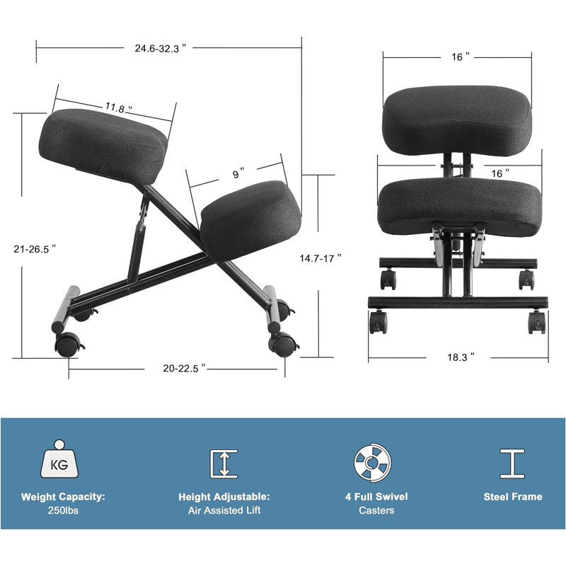 Meneau Adjustable Height  Kneeling Chair for Office and Home