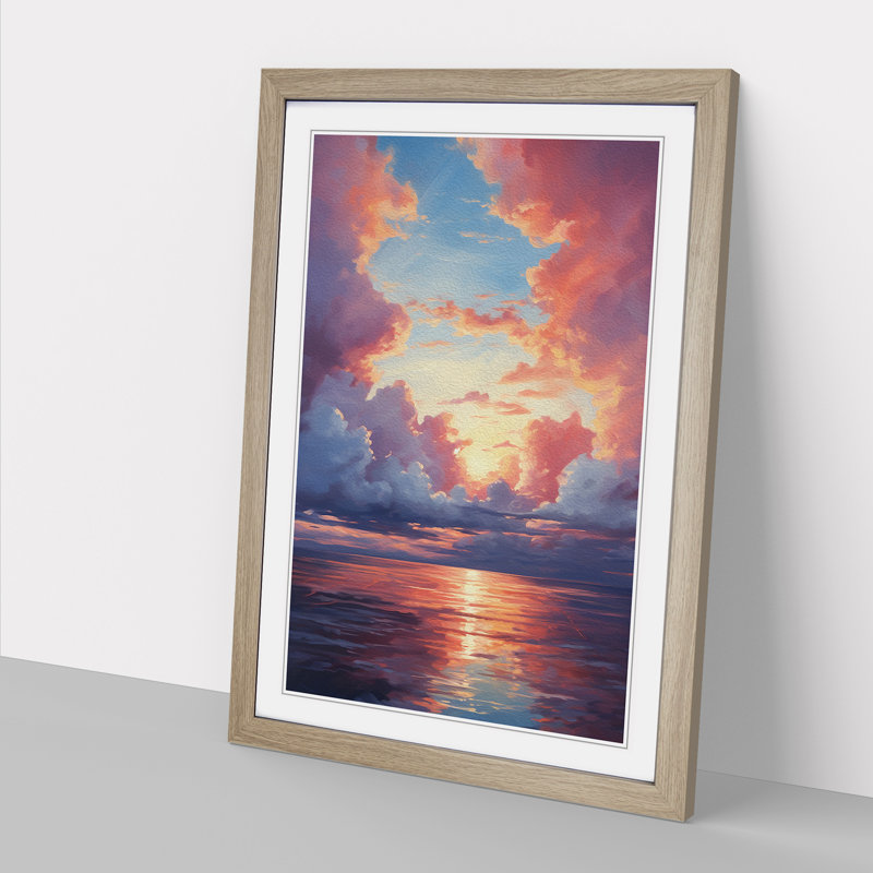 Single Picture Frame Print on Wood, Oak Framed, 34cm H x 25cm W