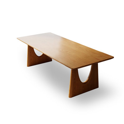 Brown Rectangular Solid Wood Dining Table