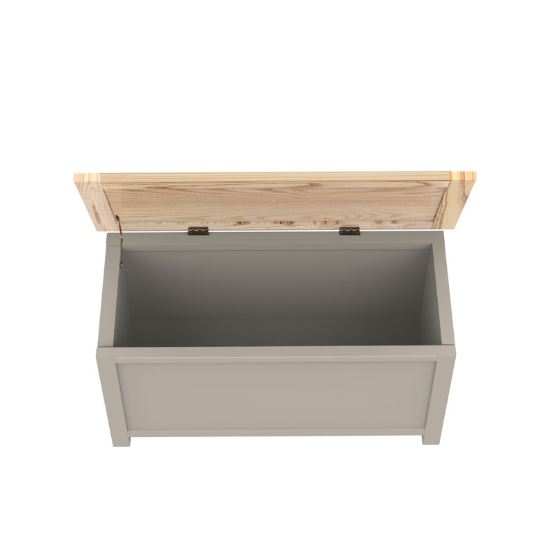 Wood Flip Top Storage Bench, Dark Gray
