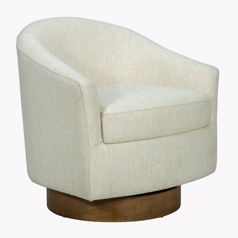 Fauteuil demi-tonneau pivotant Teruo, Blanc