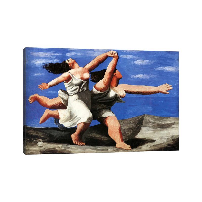 Two Women Running On The Beach by Pablo Picasso - Painting on Canvas, 66.04 cm H x 45.72 cm W x 1.91 cm D, Wrapped Canvas