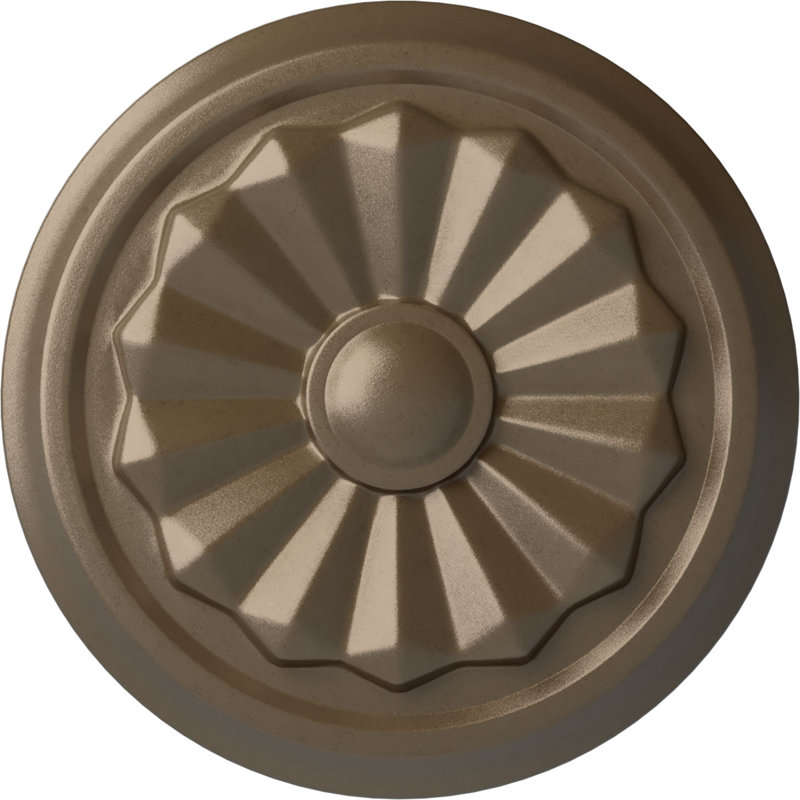 Médaillon de plafond Endurathane Olivia, 7 7/8 po x P 1 1/8 po (convient aux auvents jusqu'à 3 1/2 po), Argent chaleureux