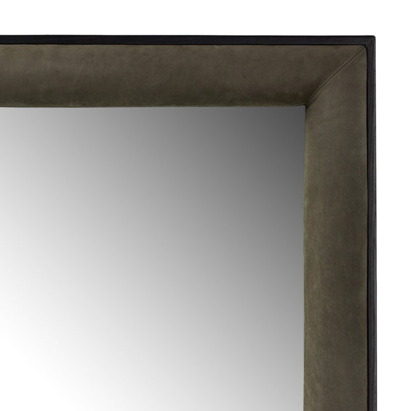 Velaz Rectangle Framed Freestanding Mirror, Nubuck Charcoal