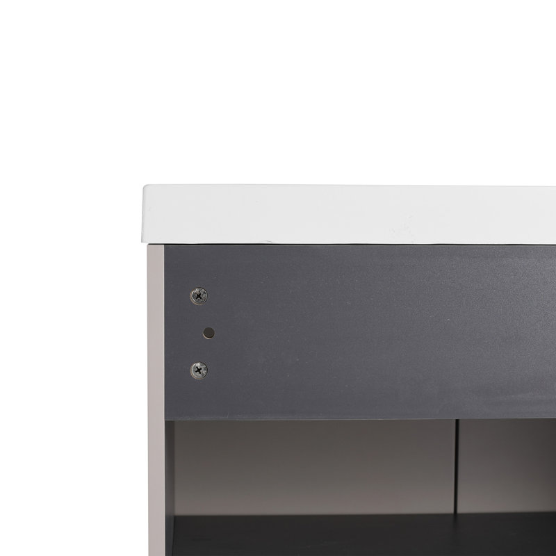 Meuble-lavabo autoportant 30 po et 2 portes d'armoire à fermeture en douceur (emballage KD) - sans le lavabo