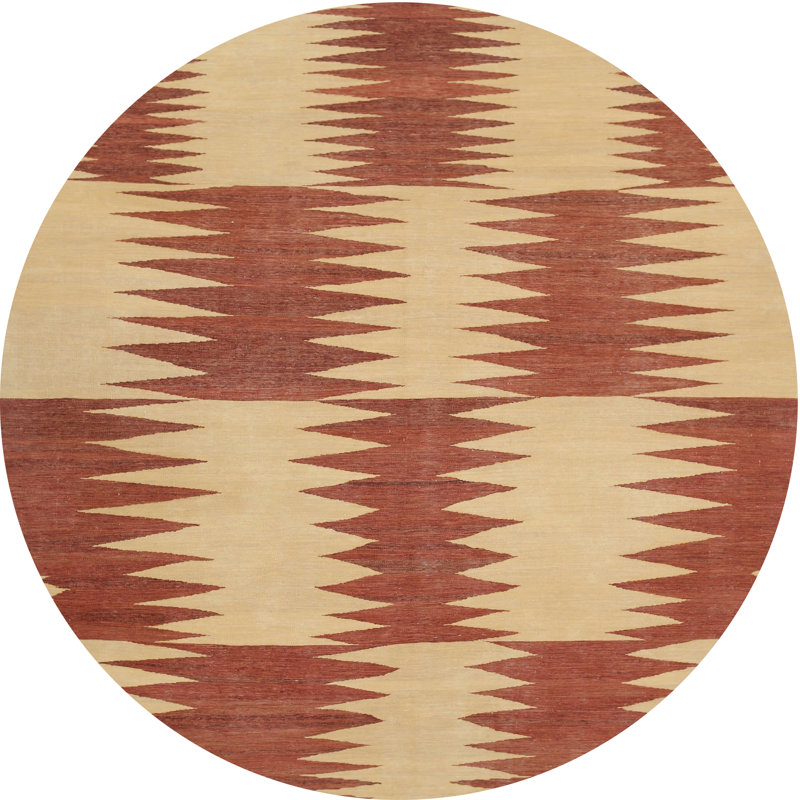 Tapis brun/beige contemporain, Rond 8 pi