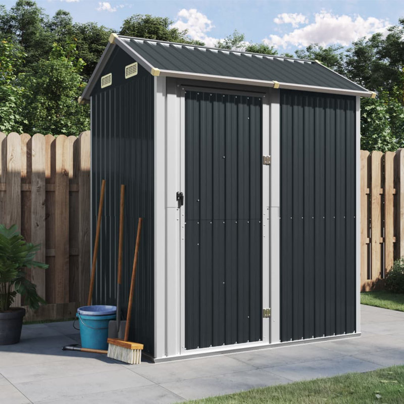 Garden Shed 192X152.5X237 Cm Galvanised Steel, Anthracite