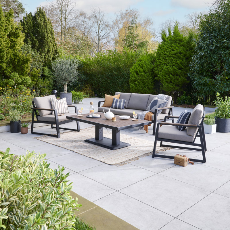 Nadasha - Hemsby 3 Piece Sofa Set with Gas Adjust Table and Cushions