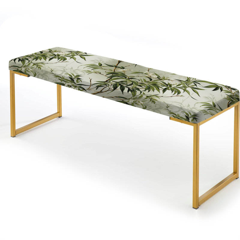 Banc oriental rembourré or, Bamboo Zen Haven